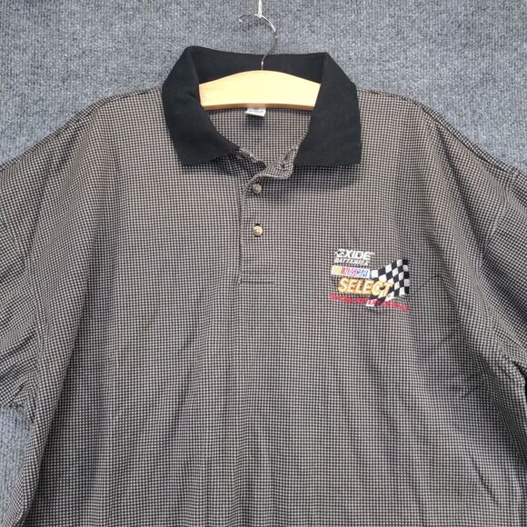 NASCAR Select Polo Shirt Men's XL Short Sleeve Gray Black Houndstooth Logo - Picture 3 of 12